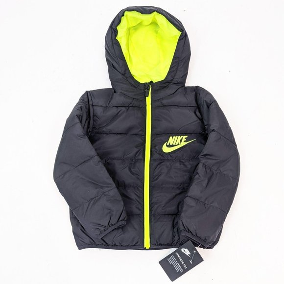 Nike Other - Nike Boys Puffer Jacket Hooded NEW 5 Black NWT